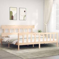 vidaXL Bed Frame with Headboard 200x200 Solid