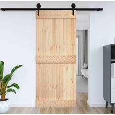 vidaXL Narvik Madera Maciza Pino 70x210 cm - Marrón Puerta Corredera Izquierda (x210cm)