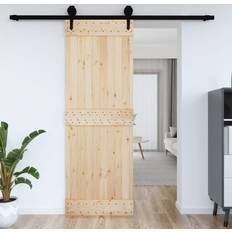 vidaXL Narvik Madera Maciza Pino 80x210 cm - Marrón Puerta Corredera (x)