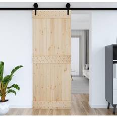 Justérbar Skydedøre vidaXL 90x210 massivt fyrretræ Skydedør (90x210cm)