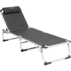 Outwell Sillas de camping Outwell Tumbona Plegable New Foundland Negro Y Gris