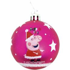 Rose Décorations de Sapin de Noël Safta Pack 6 Boules Diamètre 8 cm Par Peppa Pig PP14017 Décoration de Sapin de Noël