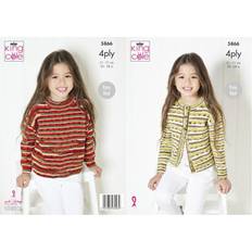 King Cole 5866 4ply Pattern Girls Sweater & Cardigan