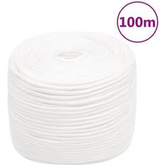 vidaXL Boat Rope Full White 10 mm 100 m Polypropylene