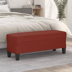 Rouge Banquettes vidaXL Banc Ottoman 100 x 35 x 41 cm Rouge Bordeaux Banquette