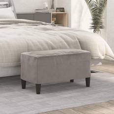 Gris Banquettes vidaXL Banc Gris Clair 70x35x41 cm Velours Light Grey Banquette