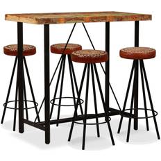 vidaXL 5-tlg. Bar-Set Altholz Massiv Barhocker