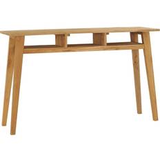 Teca Mesas Consola vidaXL De Madera De Teca Maciza 120x35x75 cm Mesa Consola