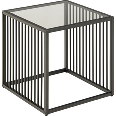 Grey - Steel Small Tables AC Nordic Strington Side Black with Glass Top Small Table