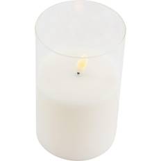 Kaemingk Lumineo LED-Bloklys i Glas Hvid 7.5 x 12.5 cm LED-lys