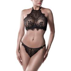 Sexlegetøj Grey Velvet High Neck Blonde BH Set S
