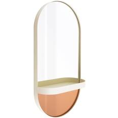 Miroirs Muraux Avec étagère Oval - Beige Miroir Mural