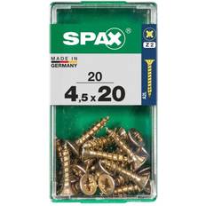 Spax Caja De 20 Unidades De Tornillo Para Madera Cabeza Plana Yellox 4,5x20 mm