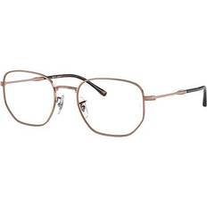 Rood Brillen en leesbrillen Ray-Ban RB6496 Roségoud Montuur Helder Glazen gepolariseerd 51-20