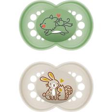 Mam Tétines Mam Pacifier Original Pure Silicone 16 Months Peppermint & Cotton 2 pcs