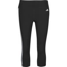 Mujer Pantalones & Shorts Adidas Essentials Train 3-Stripes High-Waisted Malla Mujer - Black/White