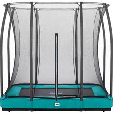 Salta Green Rectangular Comfort Edition Inground Trampoline 7ft x 5ft + Safety Net