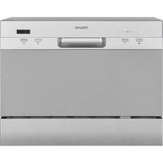 Exquisit GSP206-030F A Scomparsa Totale 6 Coperti Bianco, Acciaio inossidabile