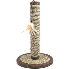 Rosewood Seagrass Feather Cat Scratching Post