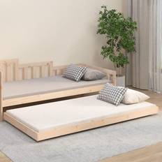 Beige Bed Frames vidaXL Solid Wood Pine Bed Frame 100 x 200 cm