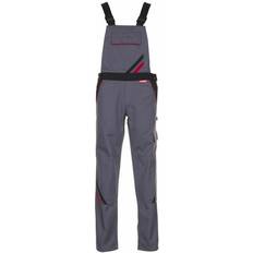 Planam Highline Woman Dungarees - Slate/Black/Red