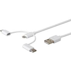 None USB TO Micro USB + USB Type-C + Lightning Charging Cable 3 ft