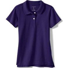 Tops Lands End School Uniform Girls Short Sleeve Feminine Fit Interlock Polo Shirt