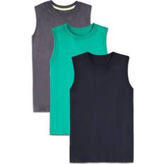 Boys Tank Tops Fruit of the Loom Boy's Tag-Free Cotton Tees - Charcoal Heather/Kelly/Black