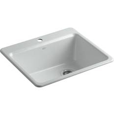 Kohler cast iron sink Kohler Riverby Drop-In Cast-Iron Single Bowl Kitchen Sink Kit