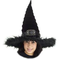 Black Ridged Witch Costume Hat One-Size