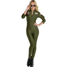 Top Gun 2 Flight Suit Costume Green Red M