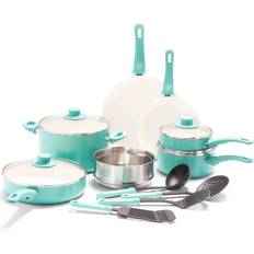 Ceramic cookware GreenLife Grip Healthy Cookware Set with lid