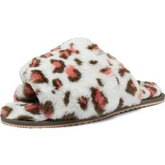 Sorel Women's Animal Pattern Faux Fur Slippers Red Multicolor