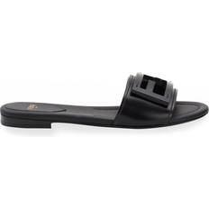 Women - Yellow Slides Fendi Yellow leather slides noir