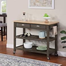 Tables Convenience Concepts American Heritage 3 Butcher Trolley Table