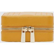 Yellow Jewellery Storage Wolf Maria Square Quilted Zip Jewelry Case MUSTARD