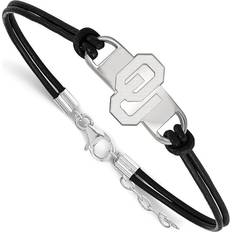 LogoArt Ss university of oklahoma leather bracelet