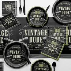 Creative Converting Vintage Dude 60th Birthday Party Supplies Kit