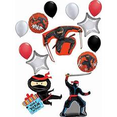 Anniversary Foil Balloons Ninja Party Supplies Kickin Birthday Balloon Bouquet Decorations 13 piece kit