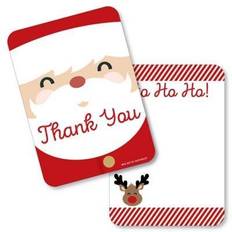 Wrapping Paper & Gift Wrapping Supplies Jolly santa claus christmas party shaped thank you cards with envelopes 12 ct