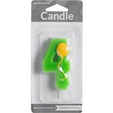 Gul Kagelys Creative Converting Numerical Balloon Candle, 3" Green