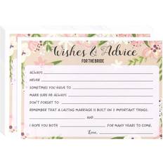Juvale Floral Wedding Advice Cards 50 Pack 5x