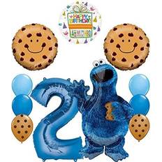 Brown Animal & Character Balloons Cookie monster 2nd birthday party supplies 11 pc balloon bouquet decorations