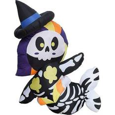 Morado Decoraciones Inflables Joiedomi 5' Tall Skeleton Mermaid Inflatable Decoration Black/Purple/Yellow One-Size