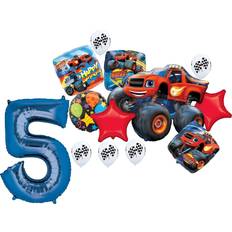 Halloween Animal & Character Balloons None Blaze and the monster machines 5th birthday party supplies 13 pc balloon bouq