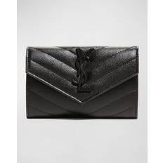 Saint Laurent Credit Card Slots Wallets Saint Laurent Small Monogram Envelope Wallet - BLACK