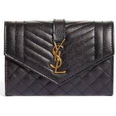 Saint Laurent Wallets & Key Holders Saint Laurent Small Quilted YSL Envelope Wallet - BLACK