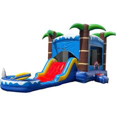 Commercial inflatable bounce house Ocean Shark Bounce House Water Slide Combo