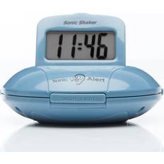 Alarm Clocks Sonic Alert Shaker Clock Portable Compact Design with Digital Display Jade