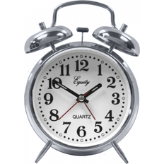 Alarm Clocks LA CROSSE TECHNOLOGY Equity Silver Twin Bell Quartz Alarm Clock